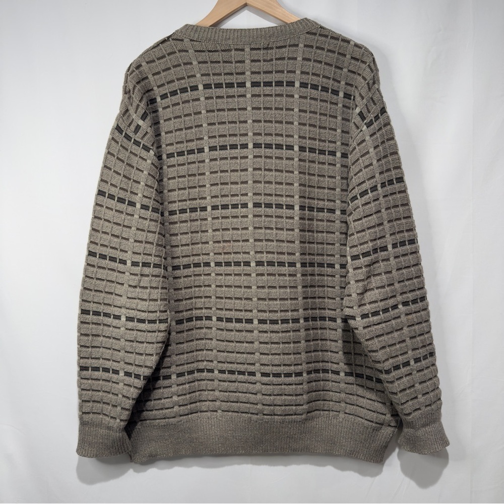 Vintage 90s Shenandoah Sweater, Grandma Sweater Brown Oversized Grandpa Crewneck - Picture 9 of 11
